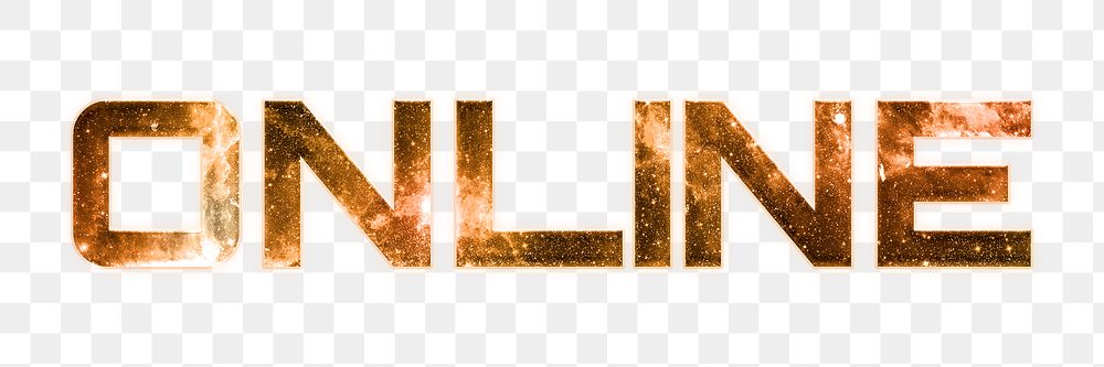 ONLINE word png typography galaxy effect text