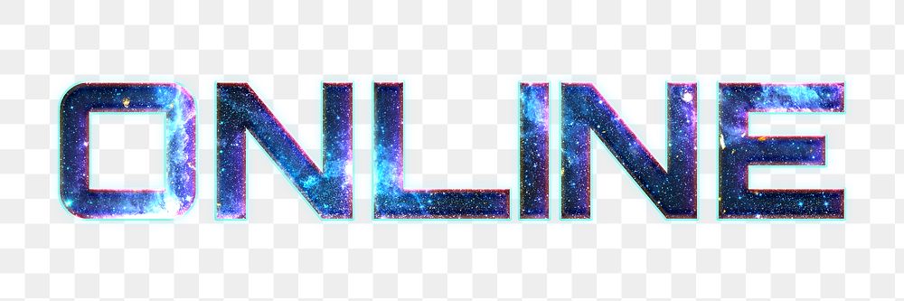 ONLINE text png typography galaxy effect word
