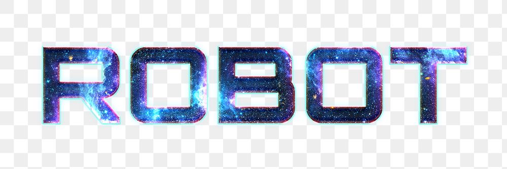 ROBOT text png blue typography word