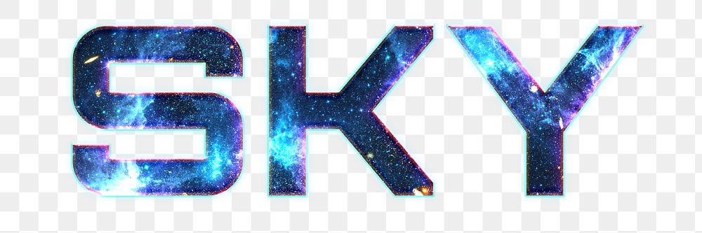 SKY text png blue typography word