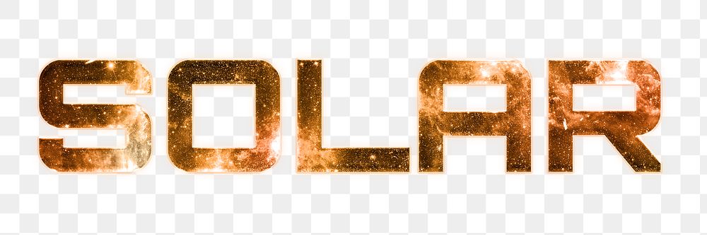 SOLAR word png typography galaxy effect text