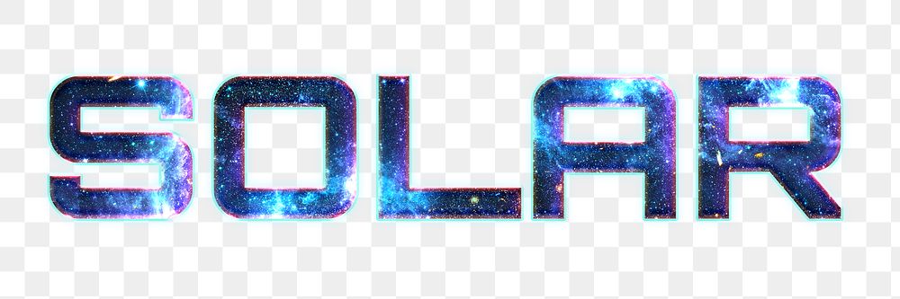 SOLAR text png typography galaxy effect word