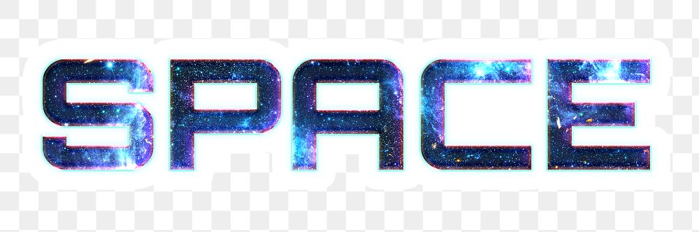 SPACE sticker png typography word