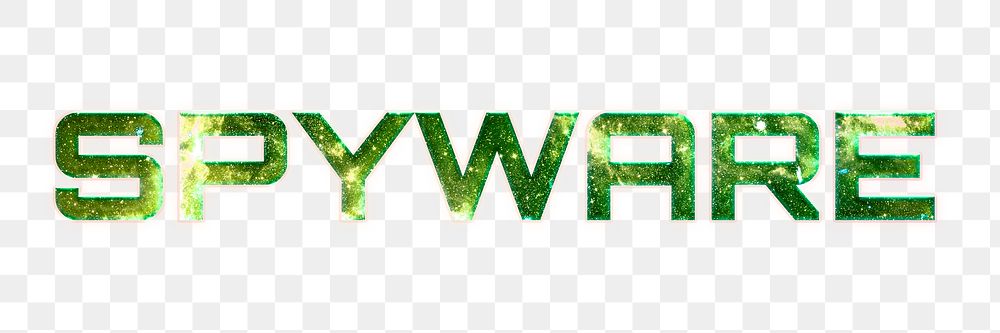 SPYWARE text png green typography word