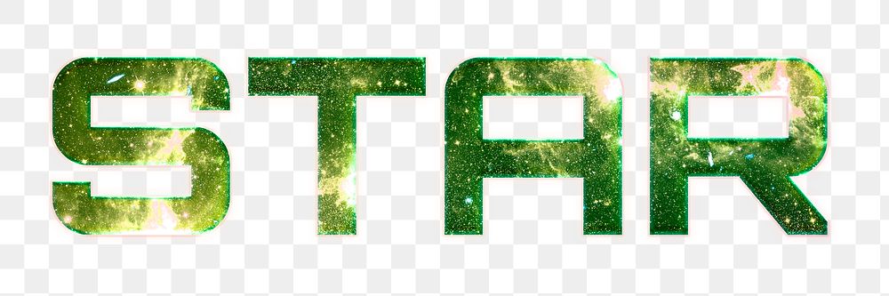 STAR word png green typography text