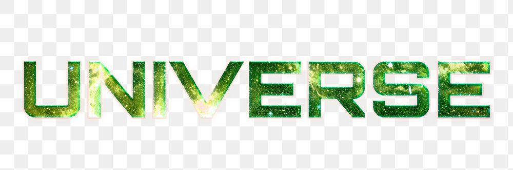 UNIVERSE text png green typography word
