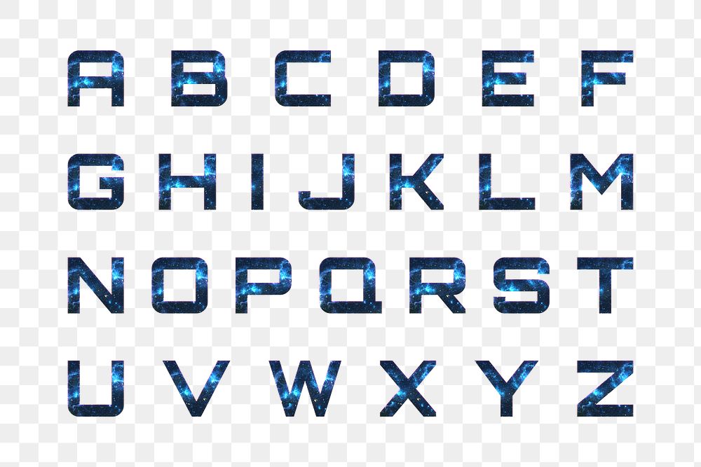 Stellar alphabet stellar png typography transparent
