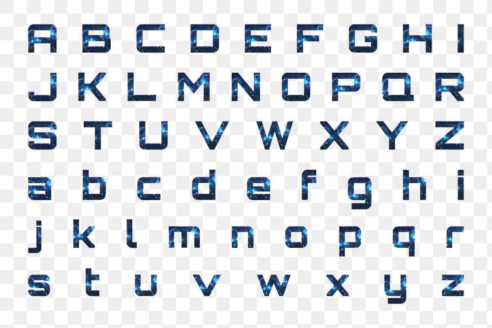 Png alphabet stellar typography transparent