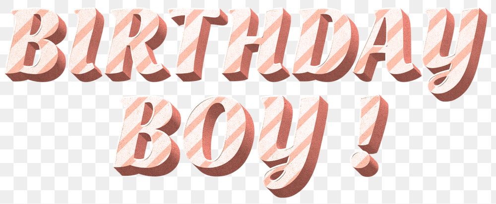 Png birthday boy! word candy cane typography