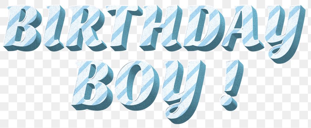 Png birthday boy! text word pastel stripe patterned