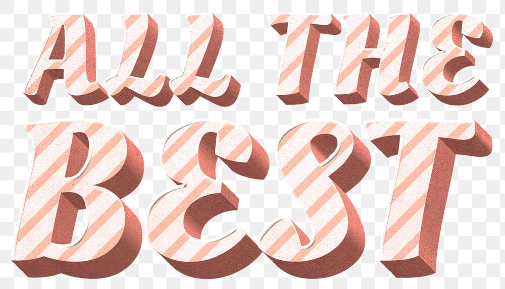 Png all the best word candy cane typography