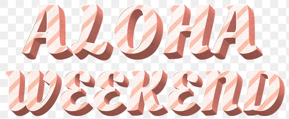 Png aloha weekend  word candy cane typography