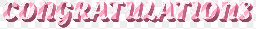 Png congratulations word pink striped font typography