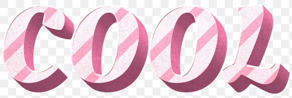Png cool word pink striped font typography