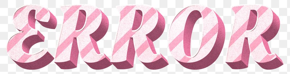 Png error word pink striped font typography