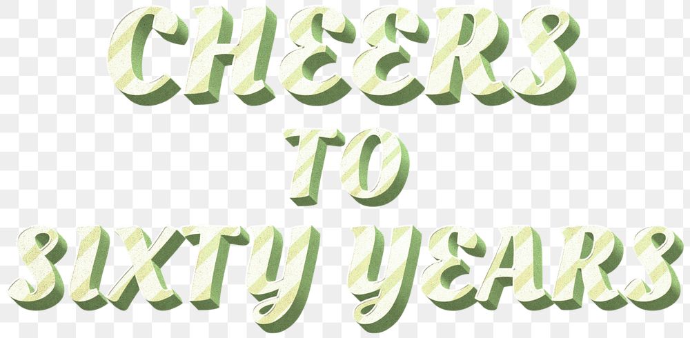 Green typography polka dot png cheers to sixty years