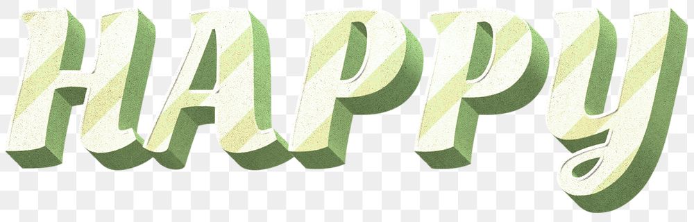 Green typography polka dot png happy