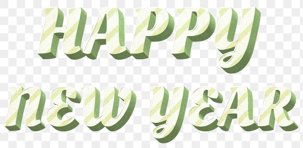 Greeting typography polka dot png happy new year