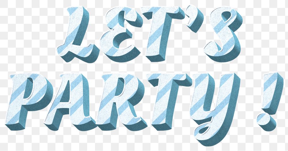 Png let's party text word pastel stripe patterned