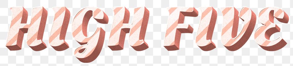 Png high five word candy cane typography