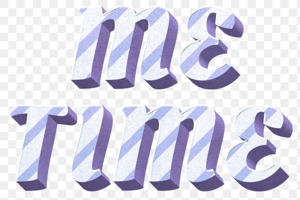 Png me time word striped font typography