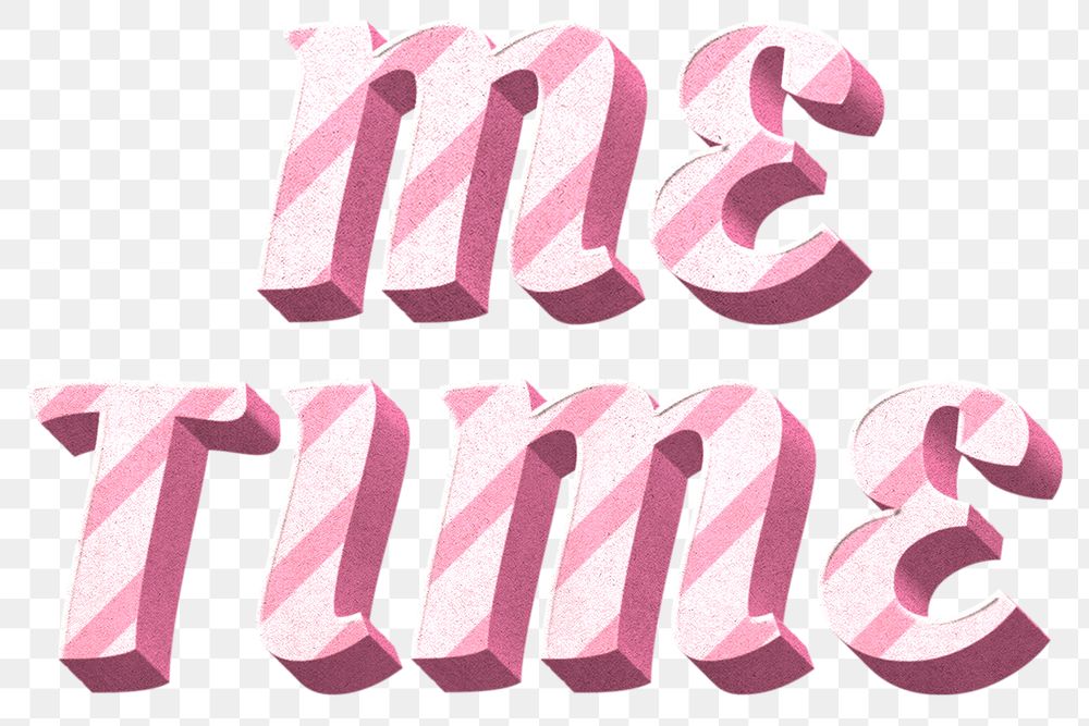 Png me time word pink striped font typography