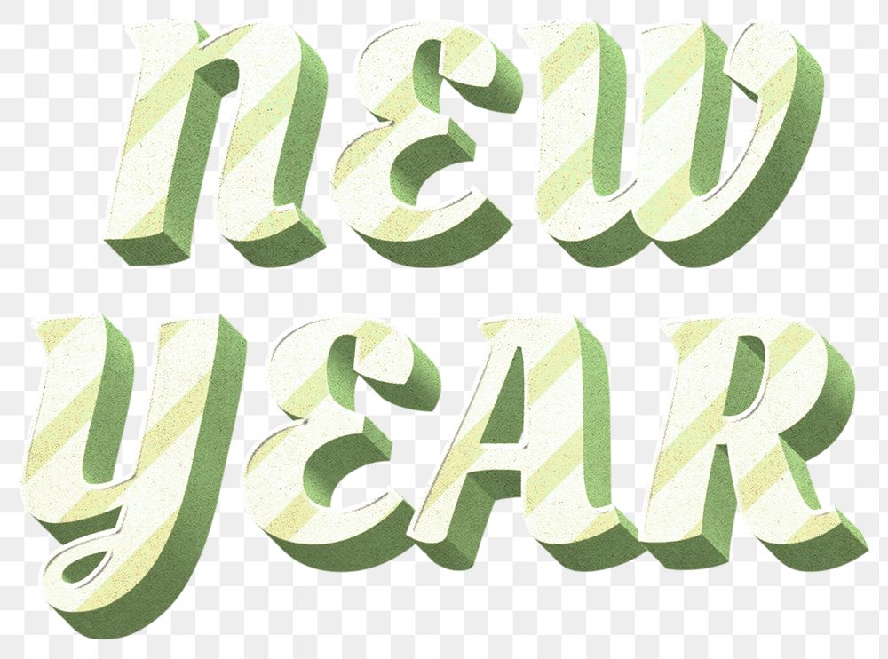 Striped typography polka dot png new year