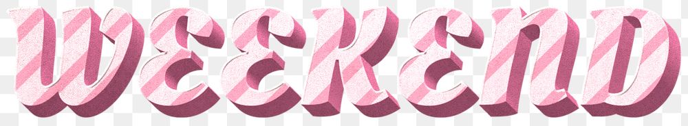 Png weekend word pink striped font typography