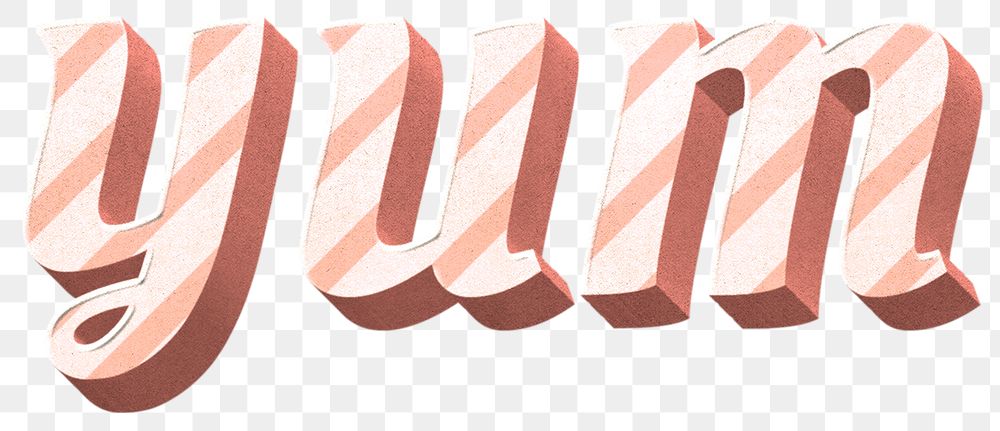 Png yum weekend word candy cane typography
