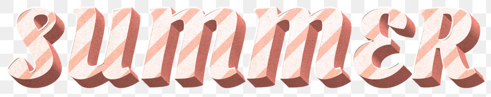 Png summer word candy cane typography