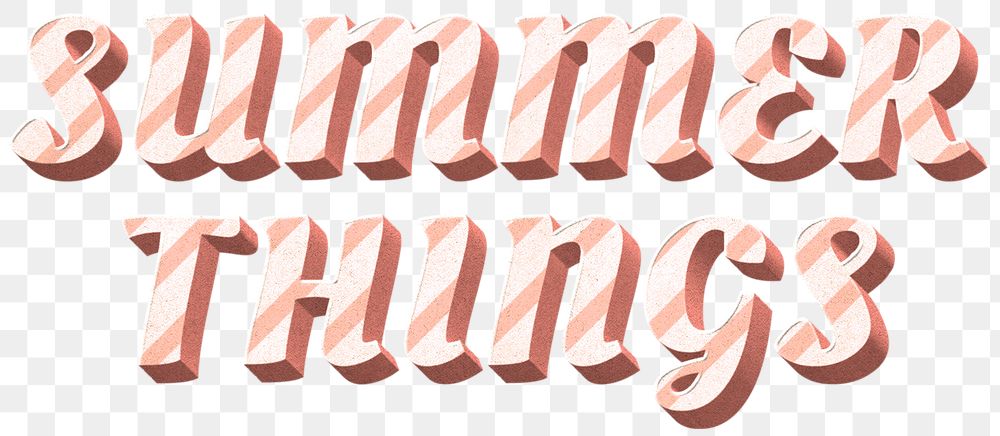 Png summer things word candy cane typography