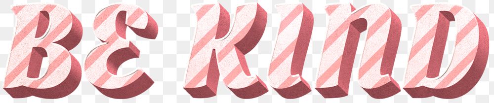 Png be kind word candy cane typography