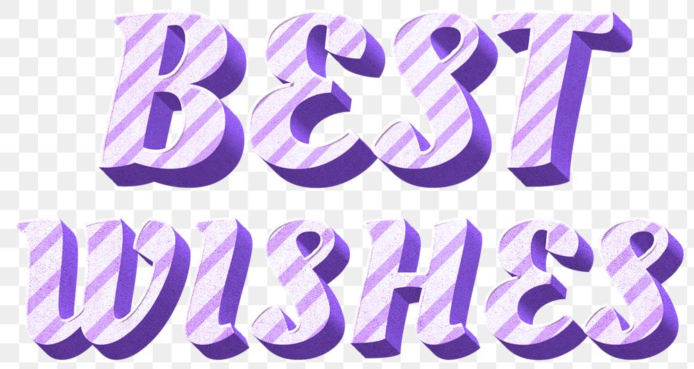 Png best wishes word striped font typography