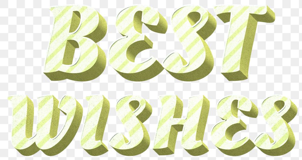 Png best wishes word striped font typography polka dot
