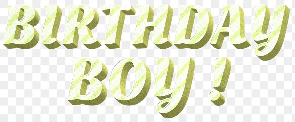Png birthday boy! word striped font typography polka dot