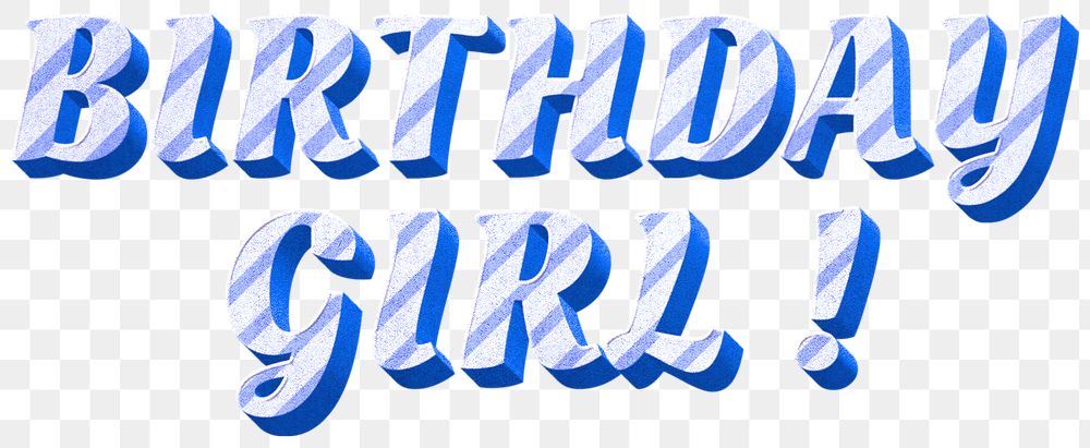 Png birthday girl!word cute vintage typeface