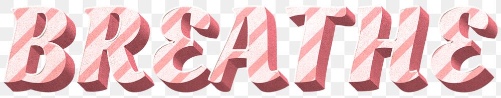 Png breathe word candy cane typography