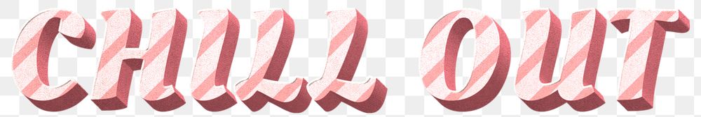 Png chill out word candy cane typography