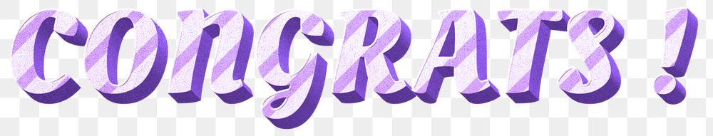 Png congrats! word striped font typography