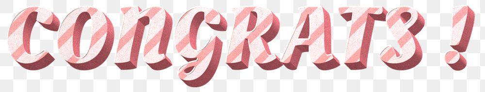 Png congrats! word candy cane typography