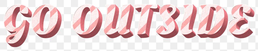 Png go outside word candy cane typography