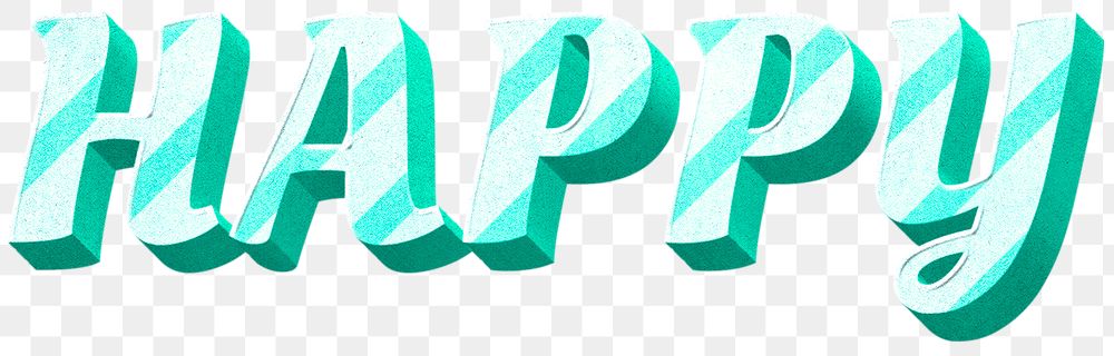 Png 3d vintage clipart word happy