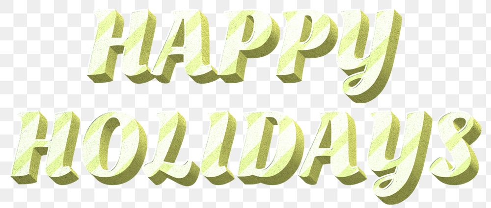 Png happy holidays word striped font typography polka dot