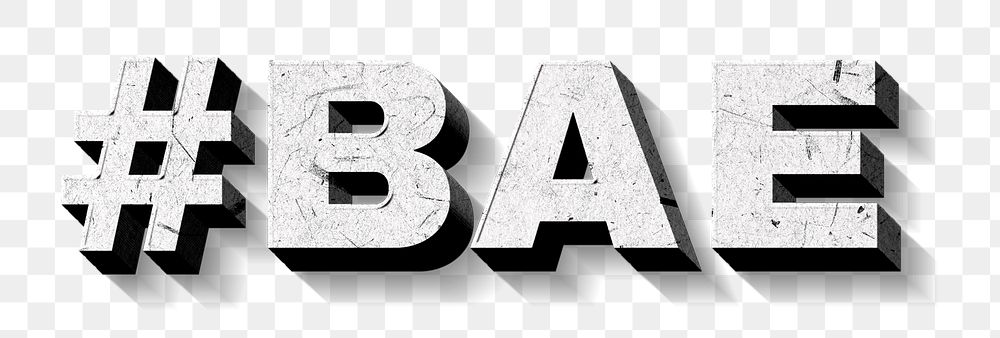 Gray #BAE 3D png vintage word paper texture