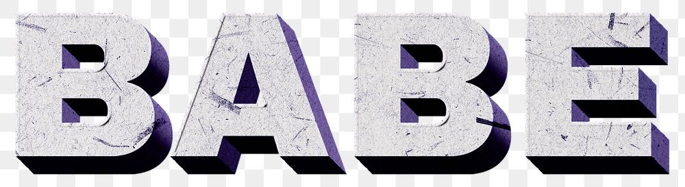 Babe purple png word paper texture