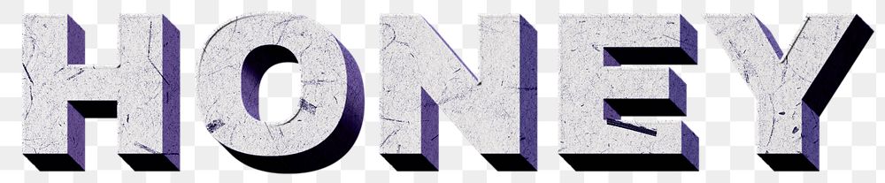 Vintage purple Honey png 3D paper font word