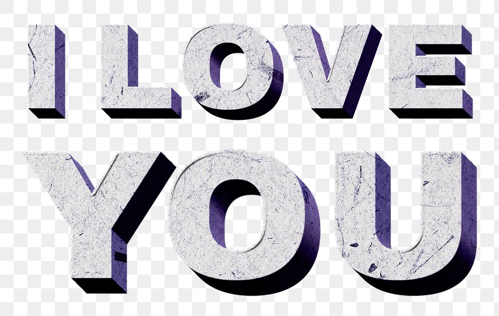 I Love You purple png quote paper texture