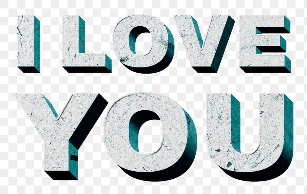 Green I Love You png vintage quote paper texture