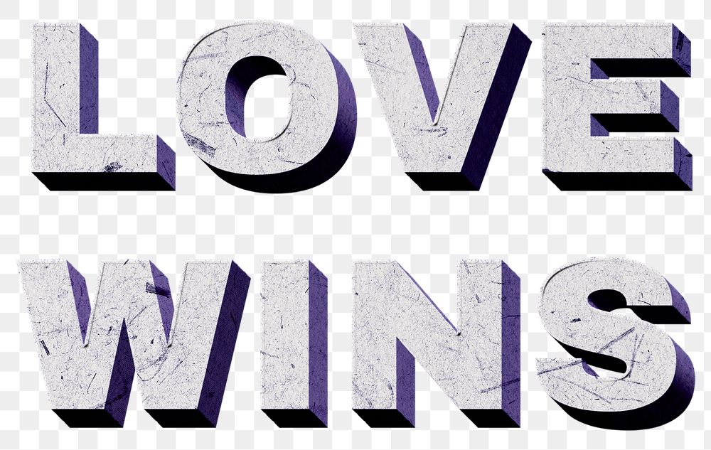 Love Wins purple png quote paper texture