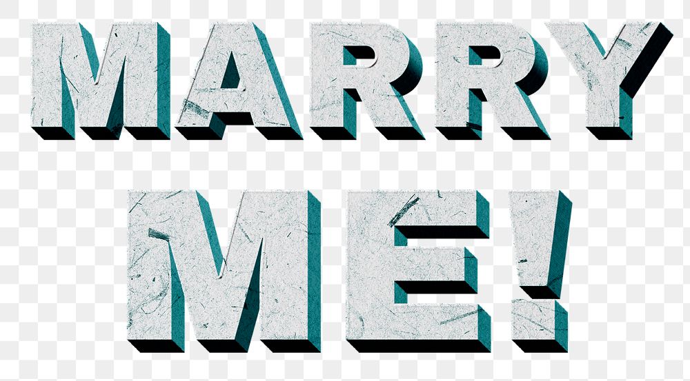 Mint green Marry Me! png vintage quote paper texture